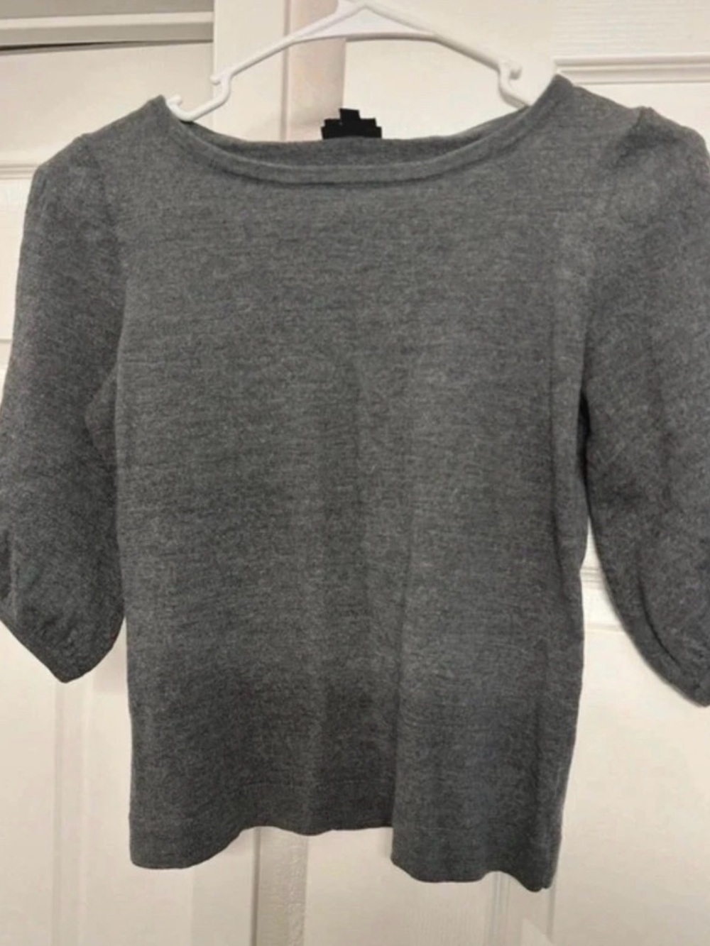 Talbots Gray Short-Sleeve Crewneck Sweater